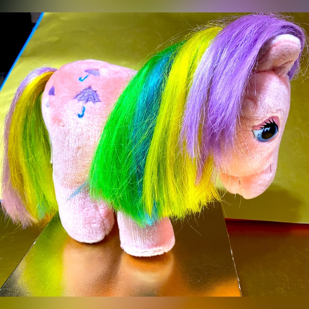 MY LITTLE PONY G1 VTG 1984 ORIGINAL HASBRO SOFTIES PARASOL RAINBOW PONY PLUSH